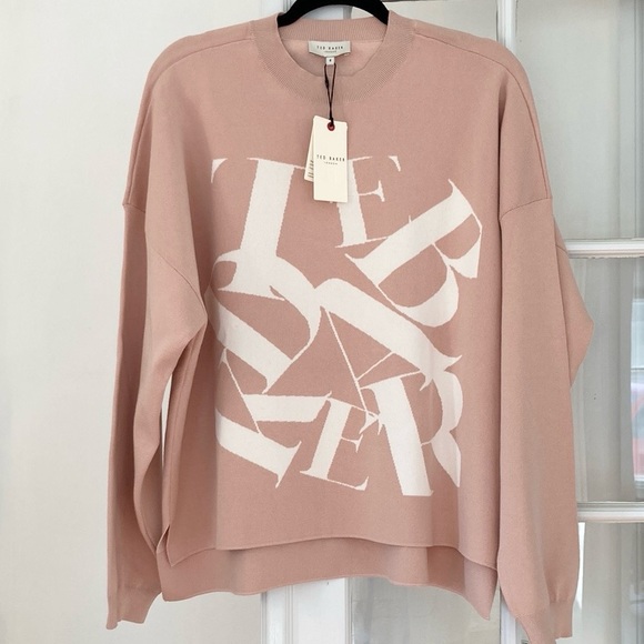 Ted Baker Logo Jacquard Oversized Sweater